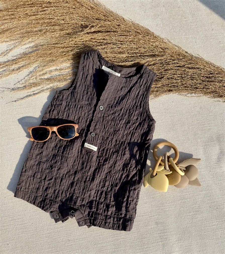 Dimple Cotton Suit Charcoal