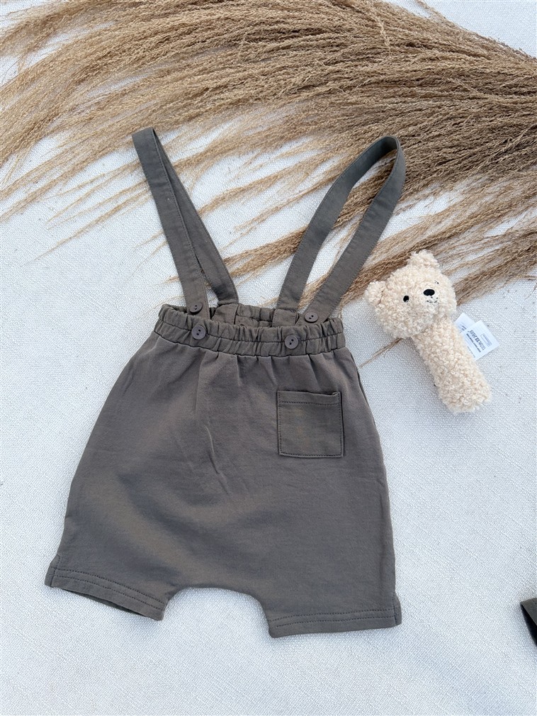 LITTLE LEAN THE BASIC COTTON SUSPENDER CHARCOAL