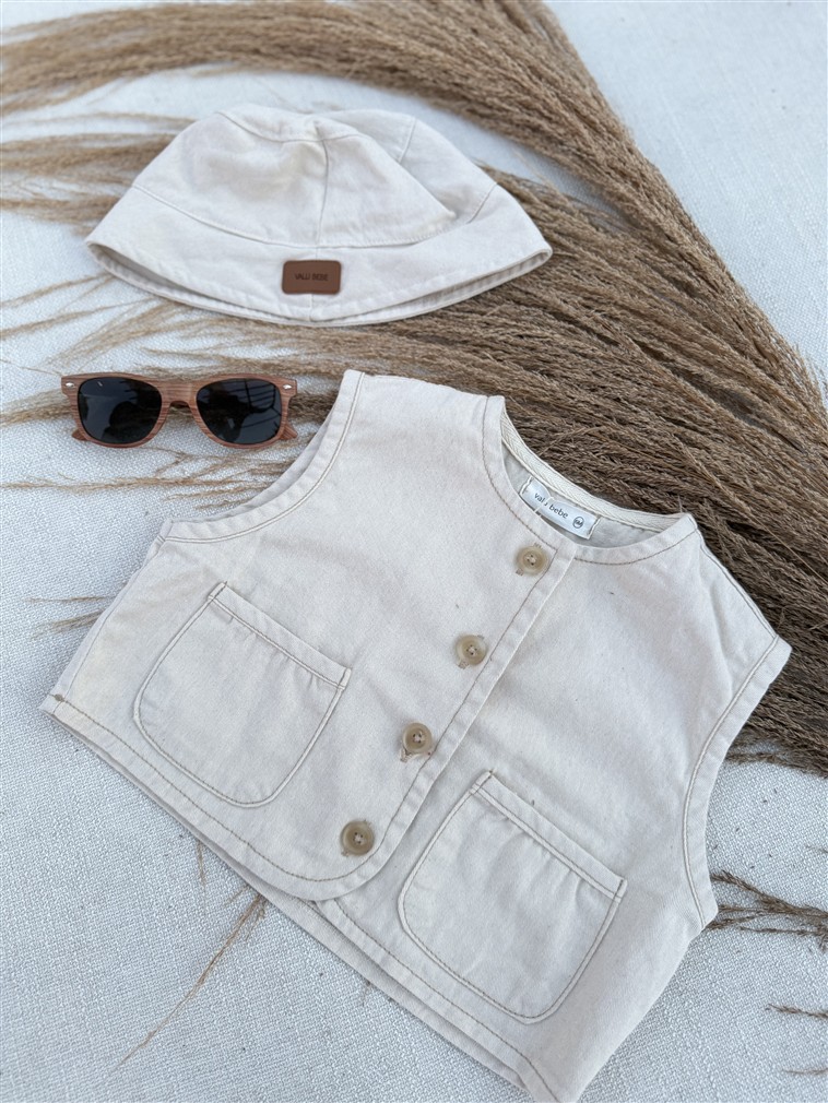 Denim Hat Beige