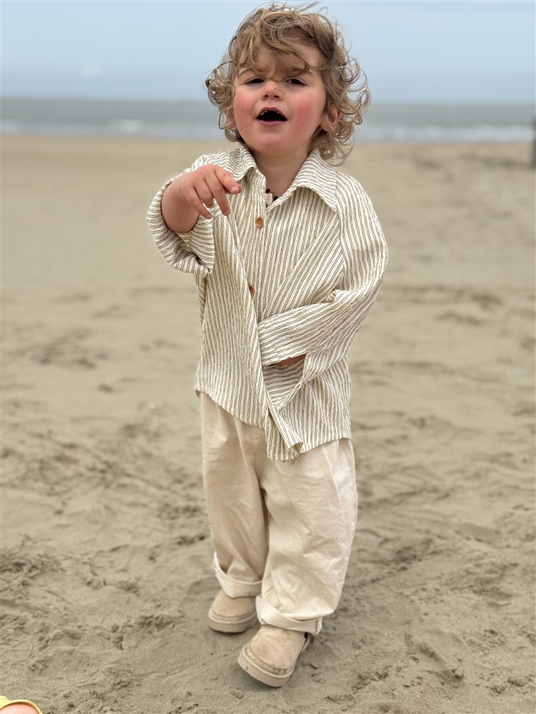 LITTLE LEAN ORIGINAL STITCH KEY PANTS ECRU