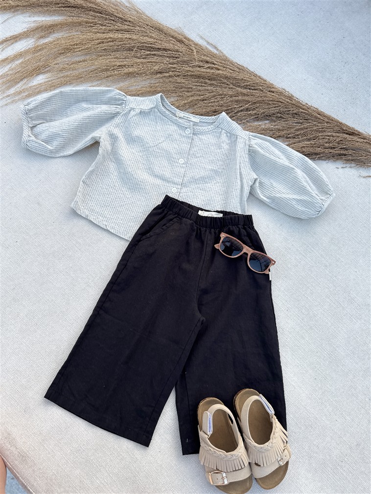 Ll Linen Wide Pants Black