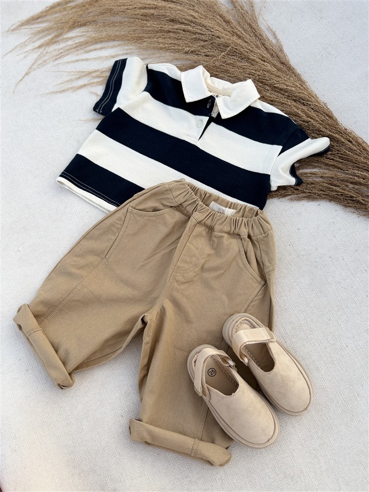Bold Stripe Collar Tee